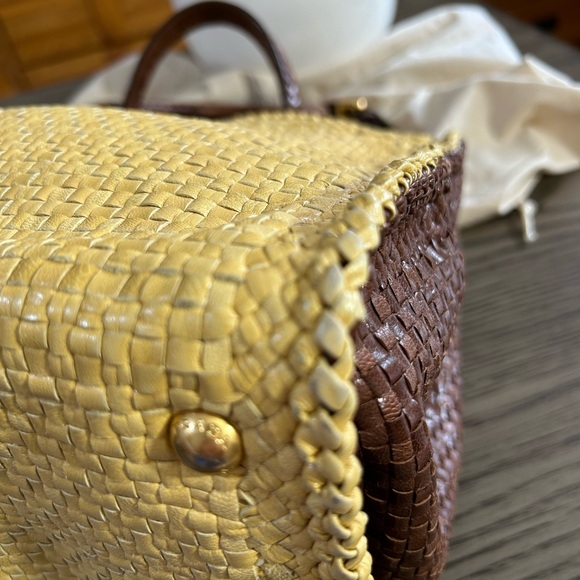 Prada Madras Woven and Leather Tote Bag - Picture 10 of 16